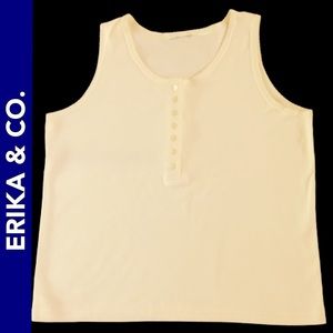 NEW Erika & Co. Tank Top - PALE YELLOW - Size XL